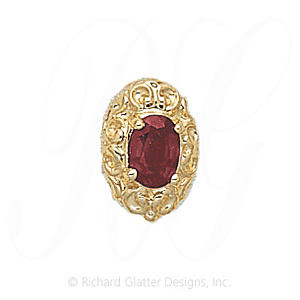 GS148 PT - 14 Karat Gold Pink Tourmaline Slide 